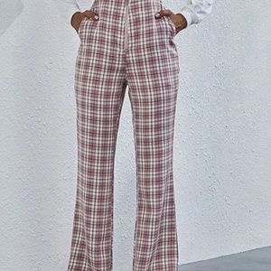 slightly flared leg pants with zipper